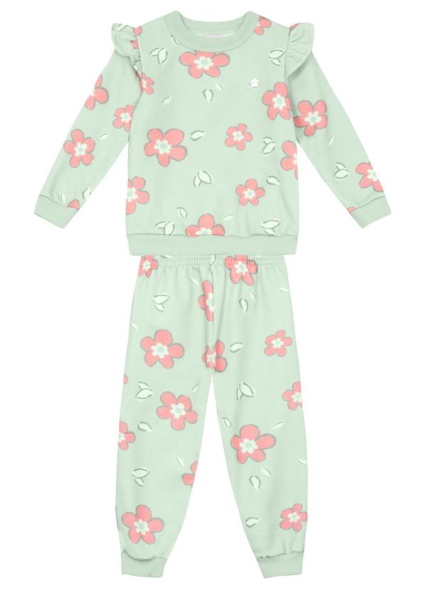 Conjunto Infantil Menina Floral Verde