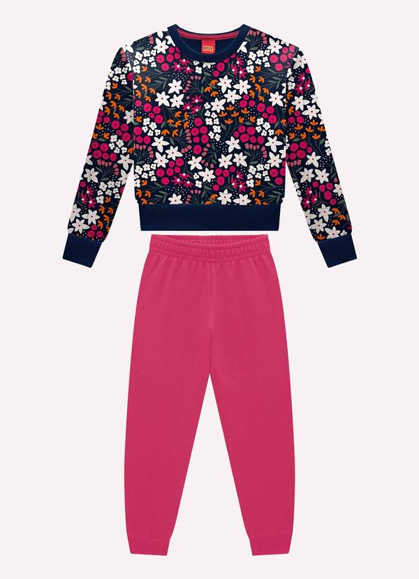 Conjunto Infantil Menina Flores Azul