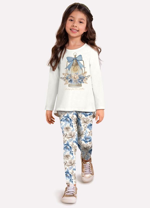 Conjunto Infantil Menina Flores Branco