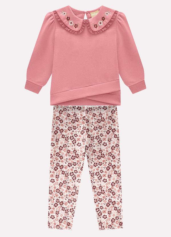 Conjunto Infantil Menina Flores Rosa
