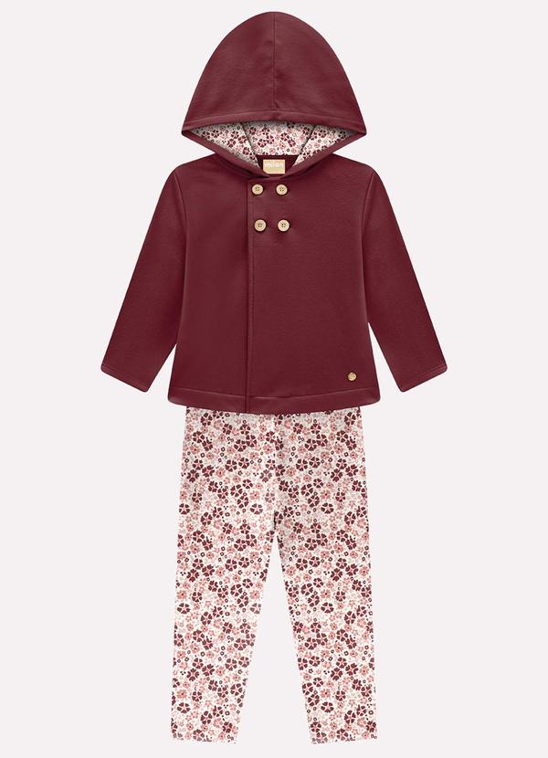 Conjunto Infantil Menina Flores Vermelho