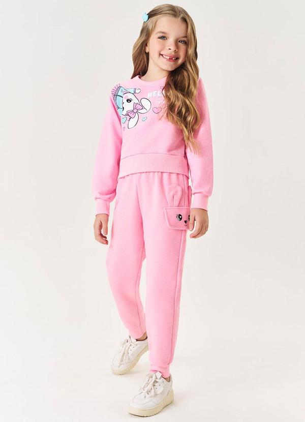 Conjunto Infantil Menina Hello Bunny Rosa