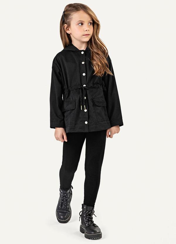 Vista 2 Conjunto Infantil Menina Jaqueta e Legging Preto Colorittá Colorittá