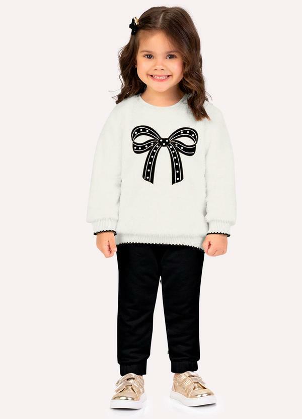 Conjunto Infantil Menina Laço Branco