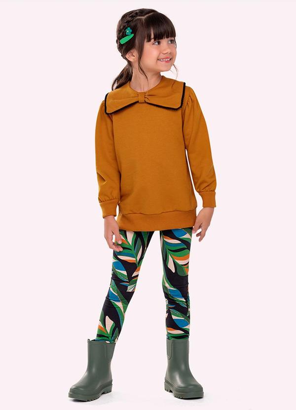 Conjunto Infantil Menina Laço Marrom