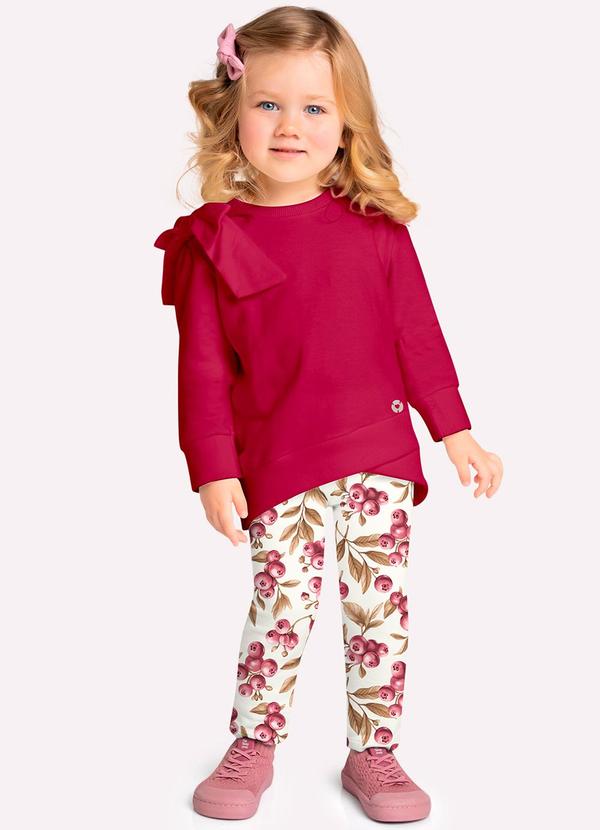 Vista 2 Conjunto Infantil Menina Laço Rosa Milon Milon