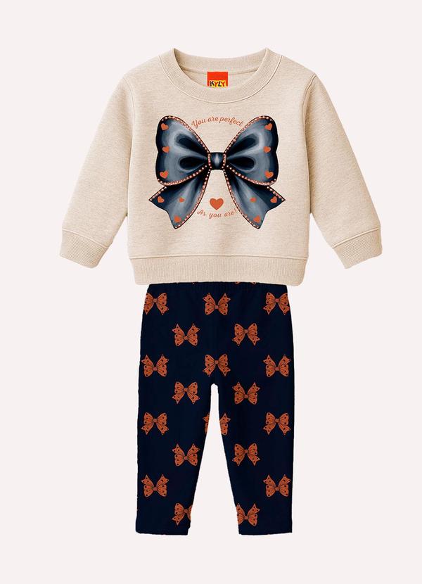 Conjunto Infantil Menina Laços Cinza