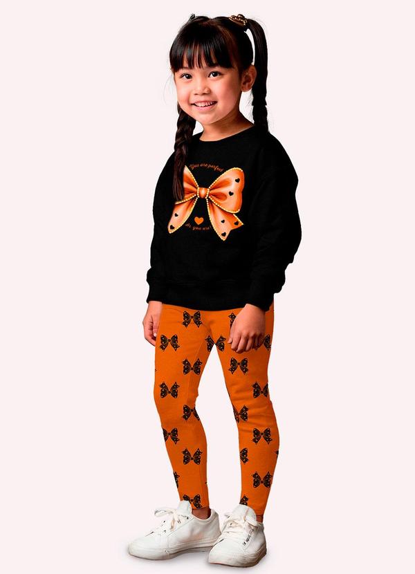 Conjunto Infantil Menina Laços Preto