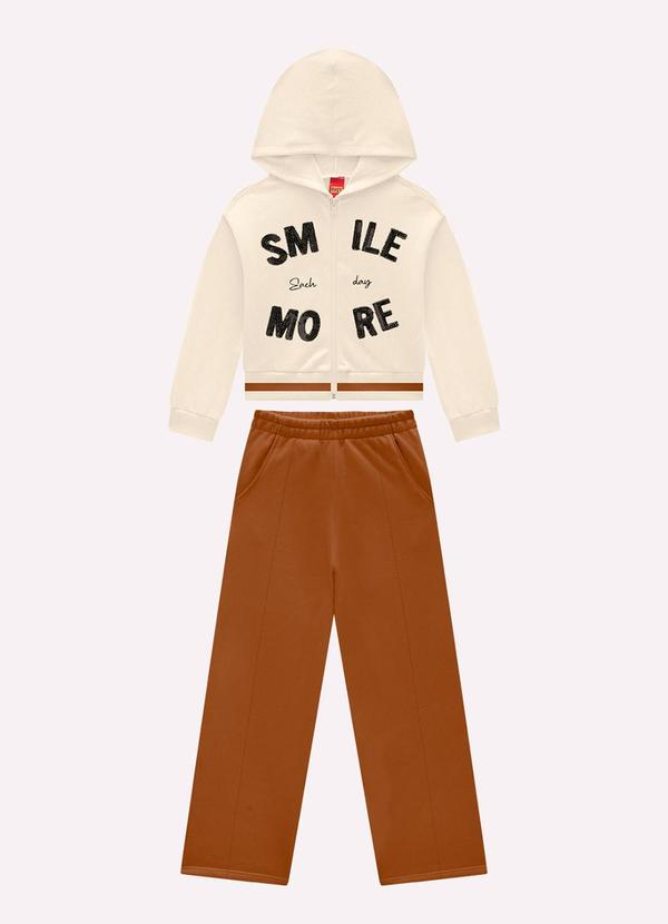 Conjunto Infantil Menina Lettering Bege