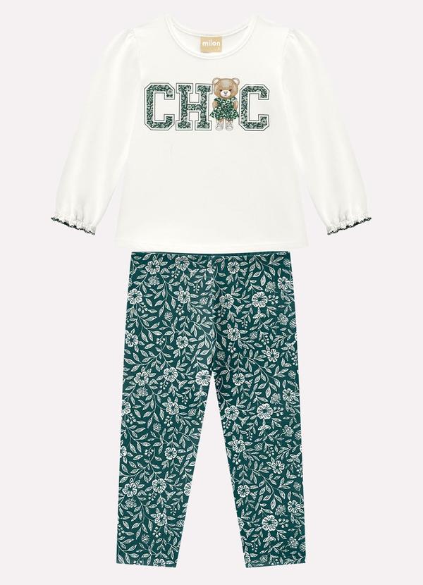 Conjunto Infantil Menina Lettering Branco