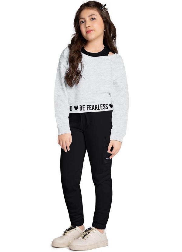 Conjunto Infantil Menina Lettering Cinza