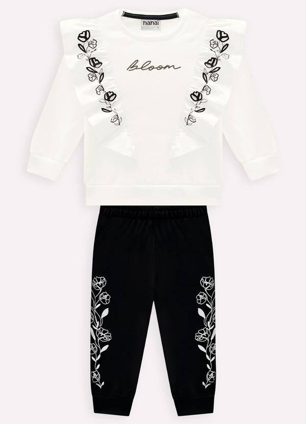 Vista 2 Conjunto Infantil Menina Lettering Off White Nanai Nanai