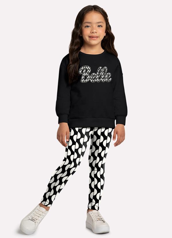 Conjunto Infantil Menina Lettering Preto