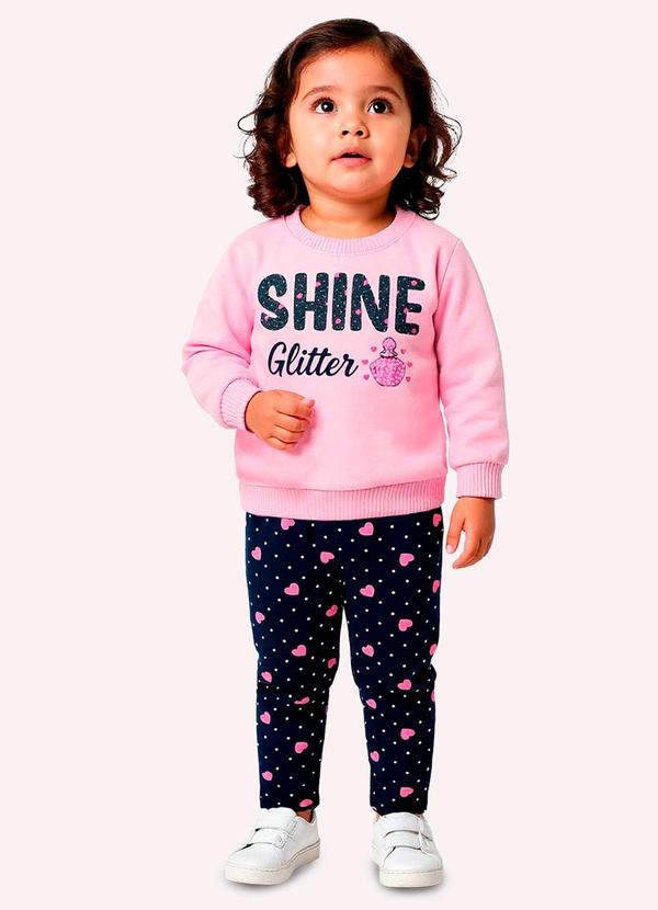 Conjunto Infantil Menina Lettering Rosa