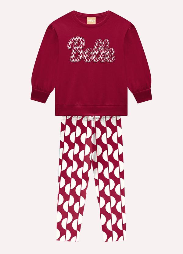 Conjunto Infantil Menina Lettering Vermelho