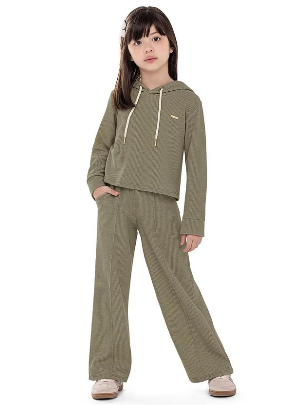 Conjunto Infantil Menina Malha Tricô Verde