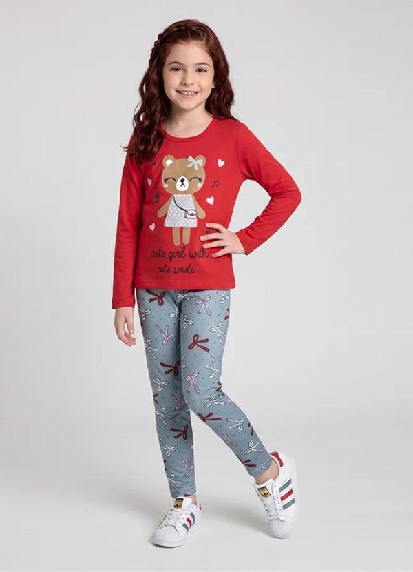 Conjunto Infantil Menina Meia Estação Vermelho