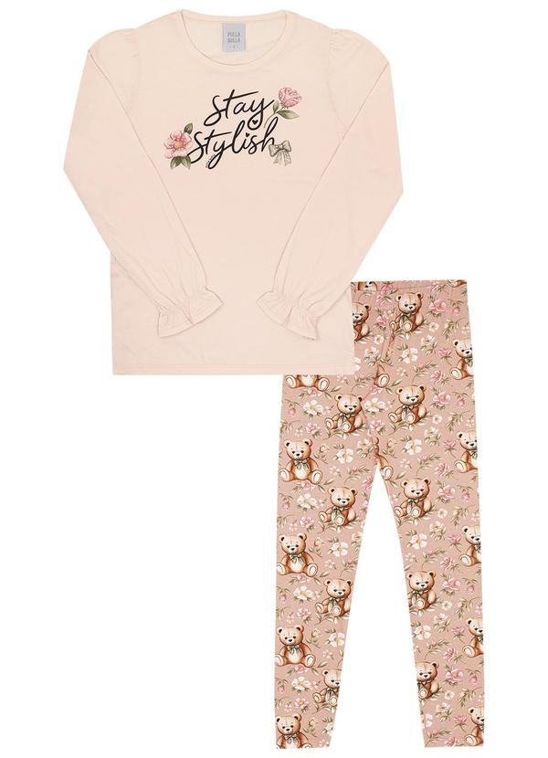 Conjunto Infantil Menina Meia Malha Rosa