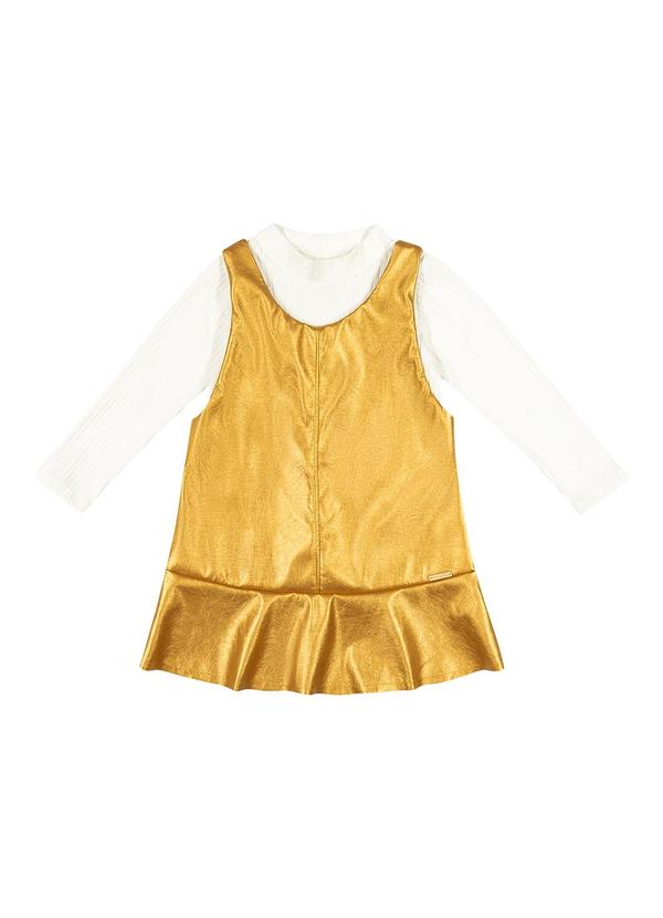 Vista 2 Conjunto Infantil Menina Metalizado Bege Colorittá Colorittá