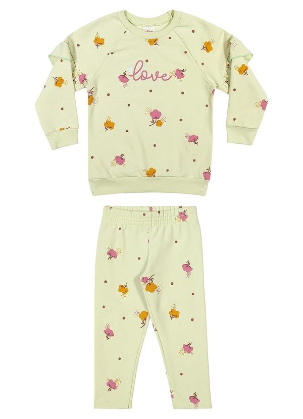 Conjunto Infantil Menina Molecotton Love Verde