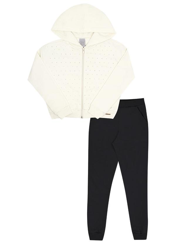 Conjunto Infantil Menina Moletom Bege