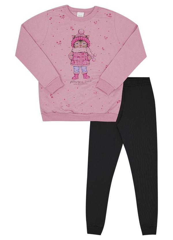 Conjunto Infantil Menina Moletom Pink