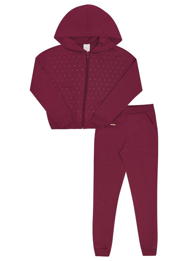 Vista 2 Conjunto Infantil Menina Moletom Roxo Pulla Bulla Pulla Bulla