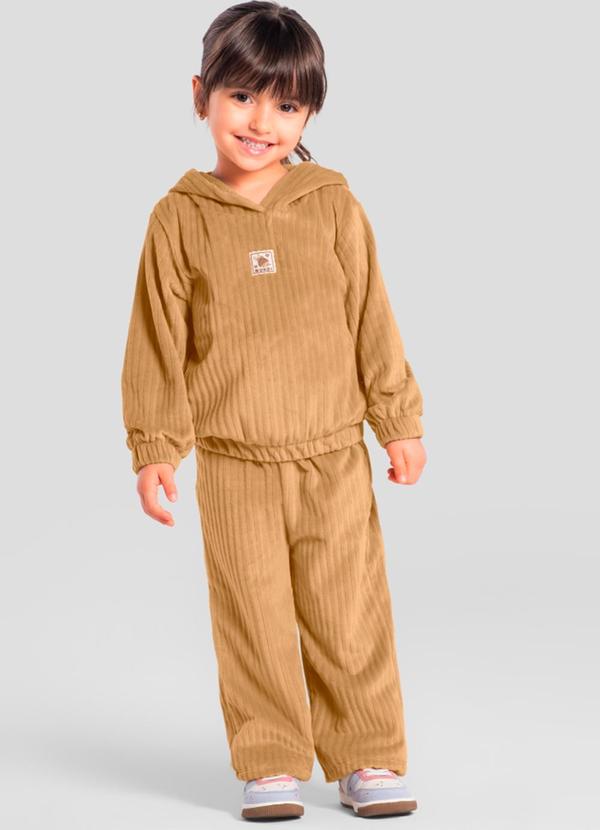 Conjunto Infantil Menina Peluciada Marrom