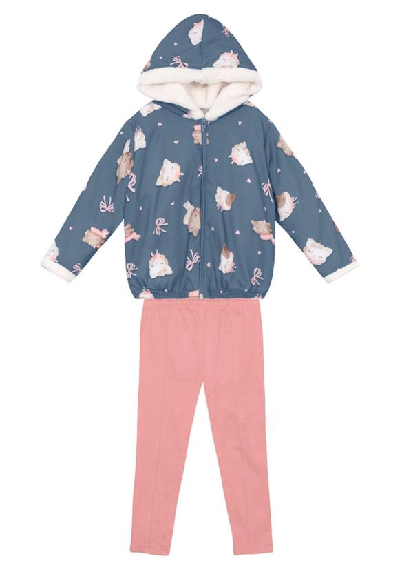 Conjunto Infantil Menina Peluciado Azul
