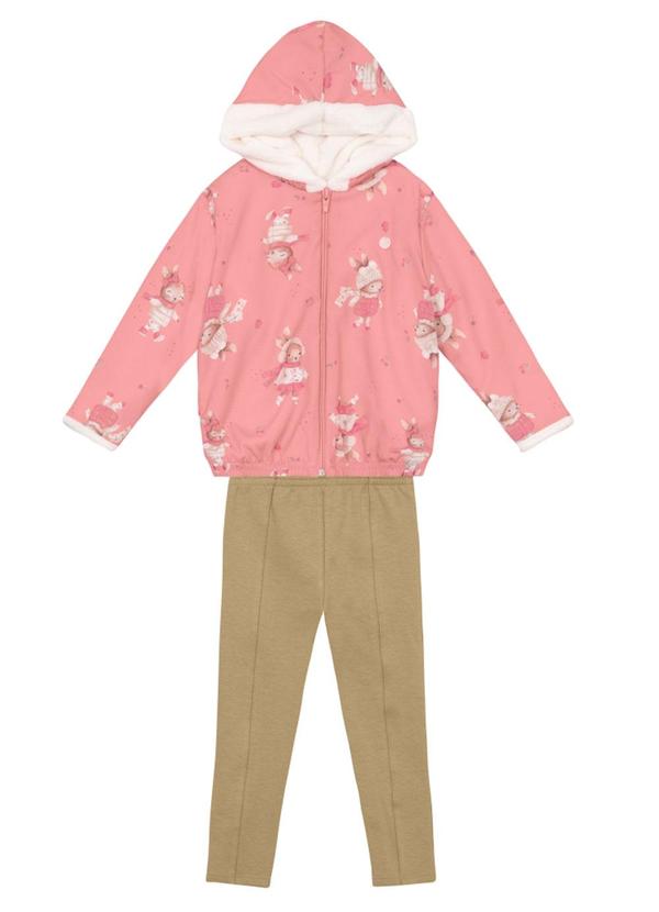 Conjunto Infantil Menina Peluciado Rosa