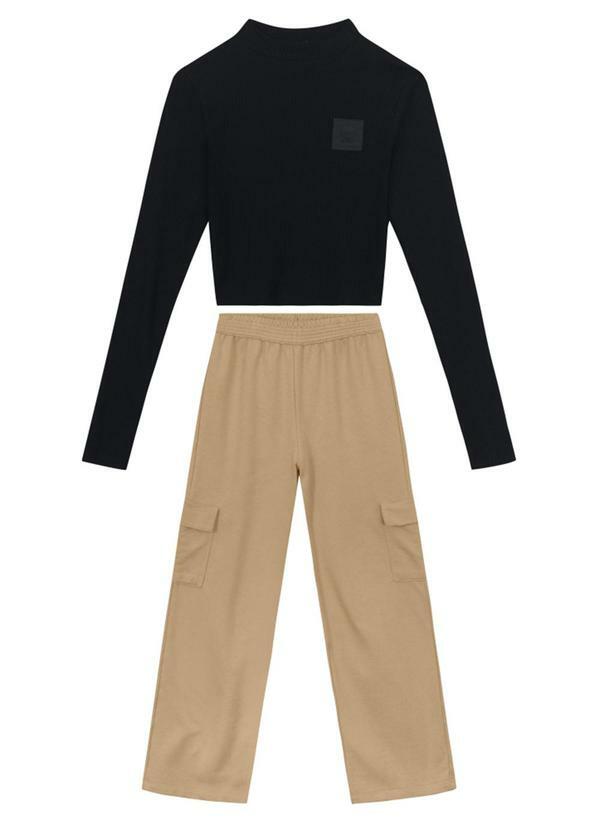 Vista 2 Conjunto Infantil Menina Preto Young Class Young Class