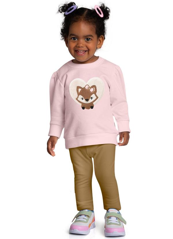 Vista 2 Conjunto Infantil Menina Raposa Rosa Kyly Kyly