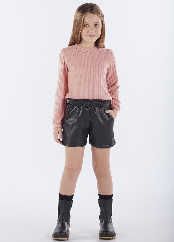 Conjunto Infantil Menina Tecido Canelado Rosa