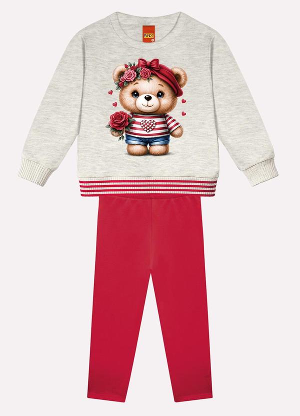 Conjunto Infantil Menina Ursinho Cinza