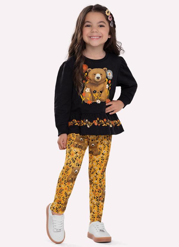 Conjunto Infantil Menina Ursinho Preto
