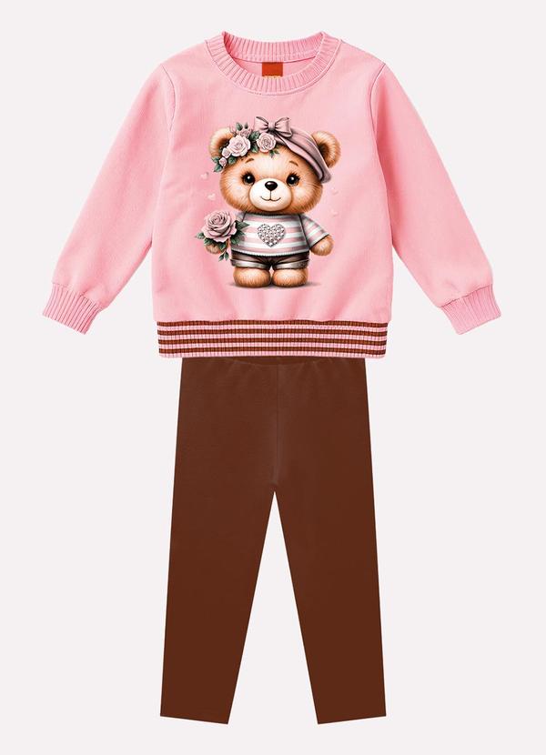 Conjunto Infantil Menina Ursinho Rosa