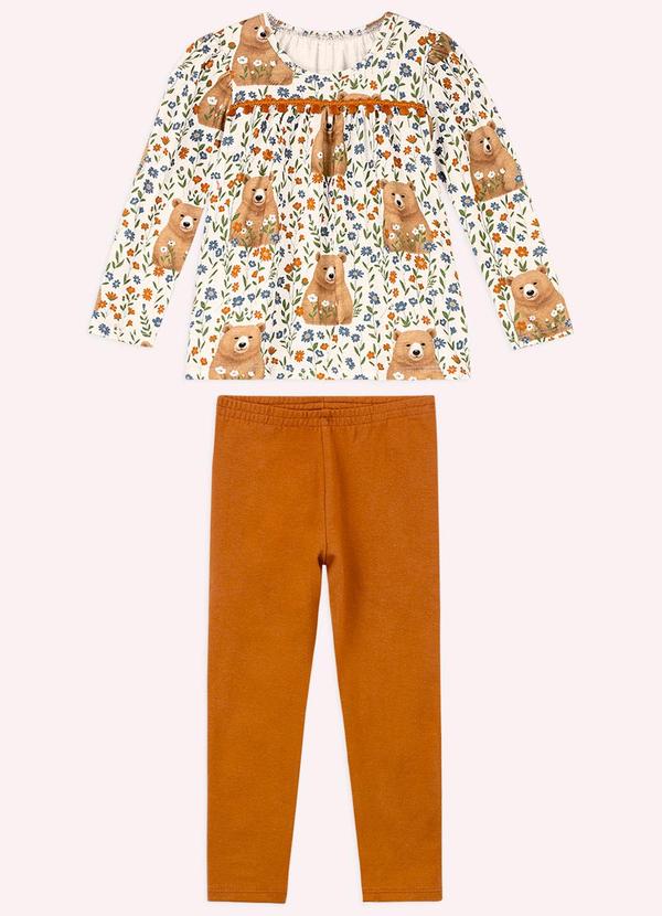 Conjunto Infantil Menina Ursinhos Branco