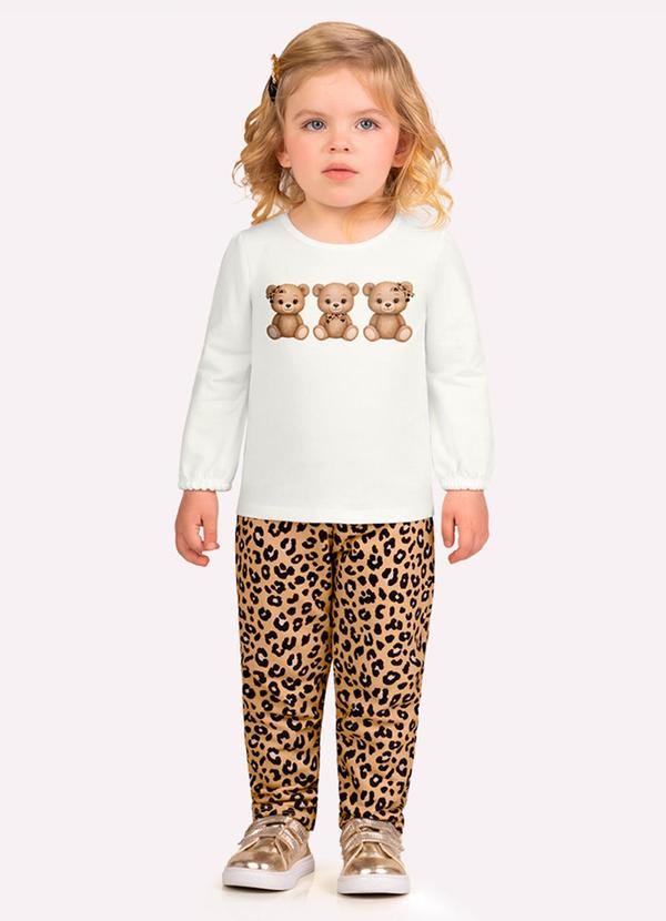 Conjunto Infantil Menina Ursinhos Branco