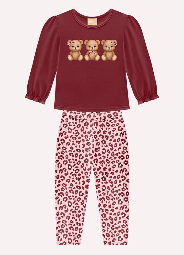 Conjunto Infantil Menina Ursinhos Vermelho