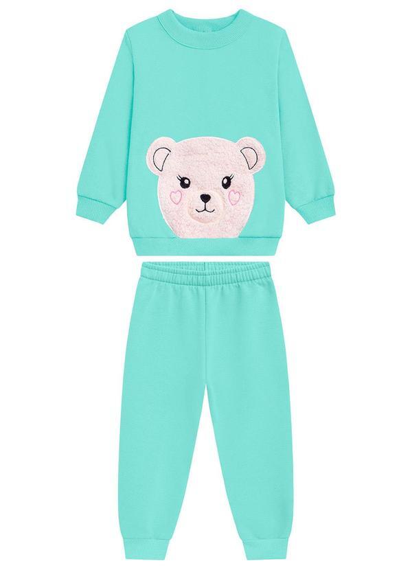 Vista 2 Conjunto Infantil Moletom Comfort Verde Duduka Duduka