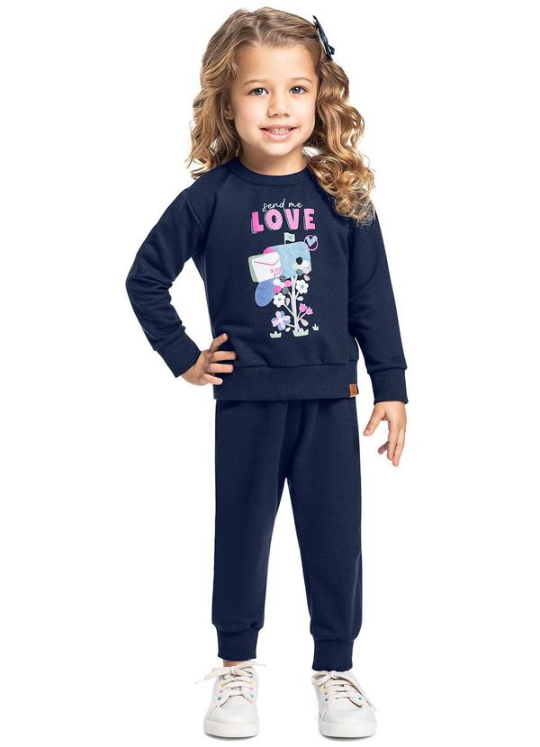 Conjunto Infantil Moletom Glitter Azul
