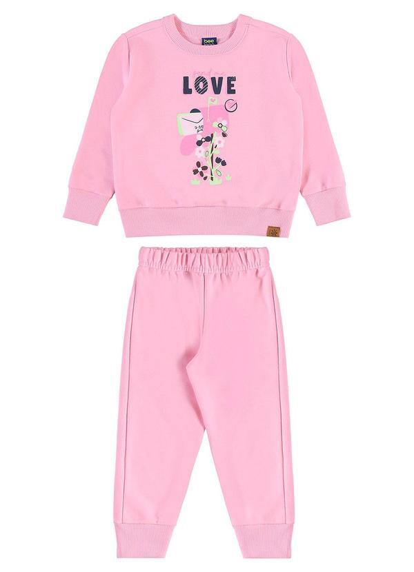 Conjunto Infantil Moletom Glitter Rosa