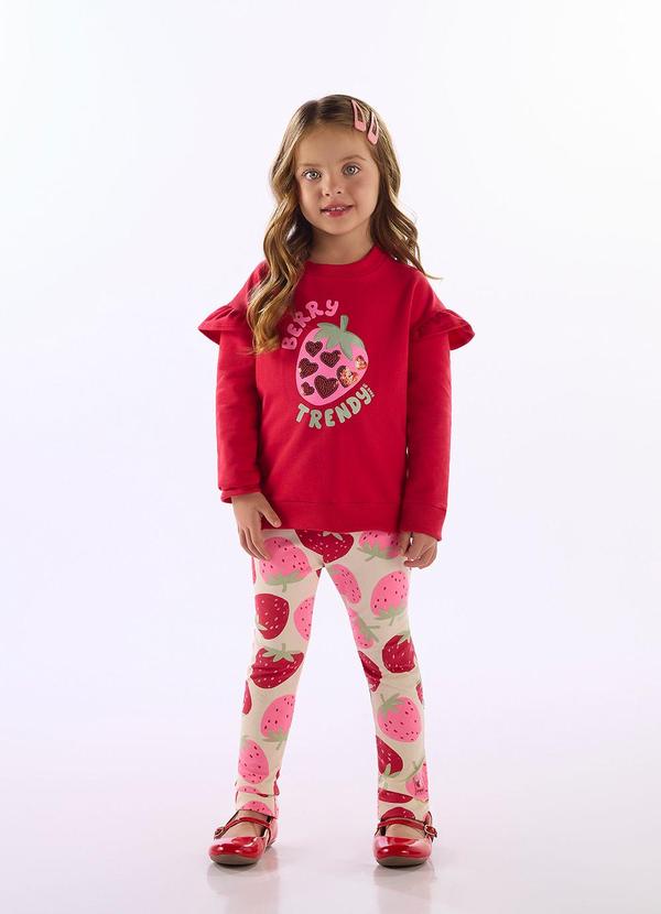 Conjunto Infantil Morangos Vermelho