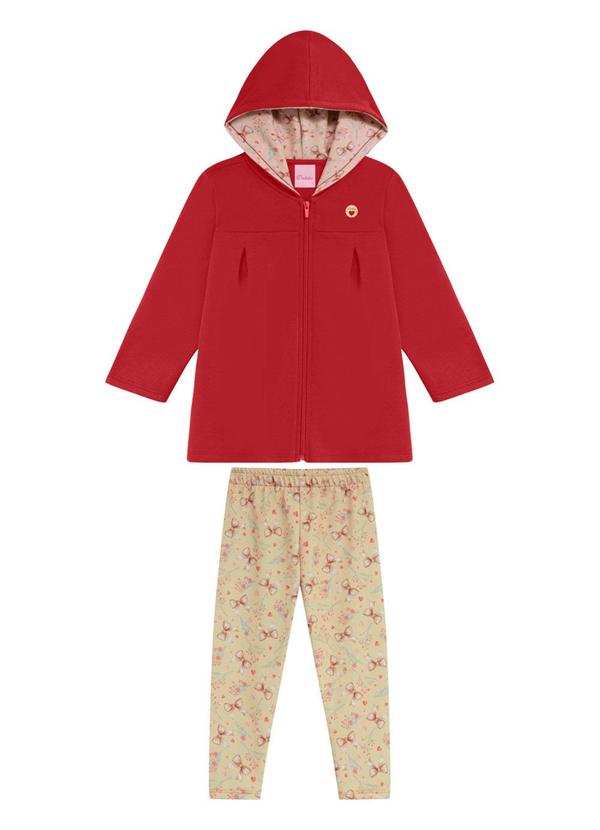 Conjunto Infantil Parka Capuz Bordô