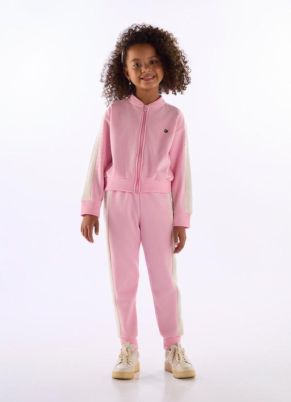 Conjunto Jaqueta Calça Moletom Rosa