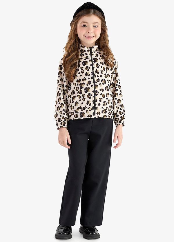 Conjunto Jaqueta Capuz e Legging Bege
