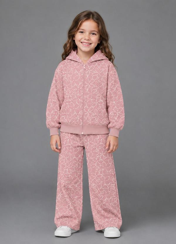 Conjunto Jaqueta com Calça Feminino Rosa