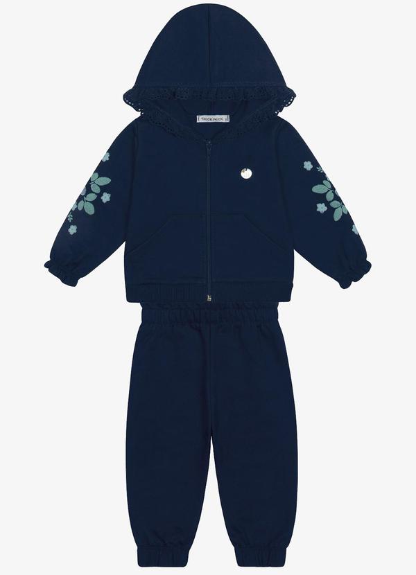 Conjunto Jaqueta com Capuz e Calca Azul