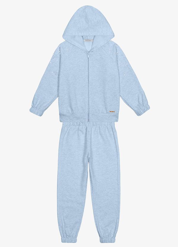 Conjunto Jaqueta com Capuz e Calça Azul