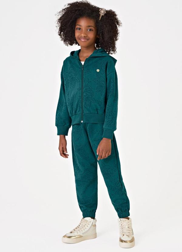 Conjunto Jaqueta com Capuz e Calça Verde